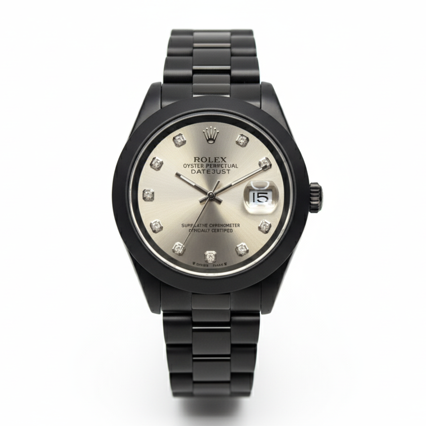 Rolex Oyster Perpetual Datejust – Black & Silver Luxury Edition