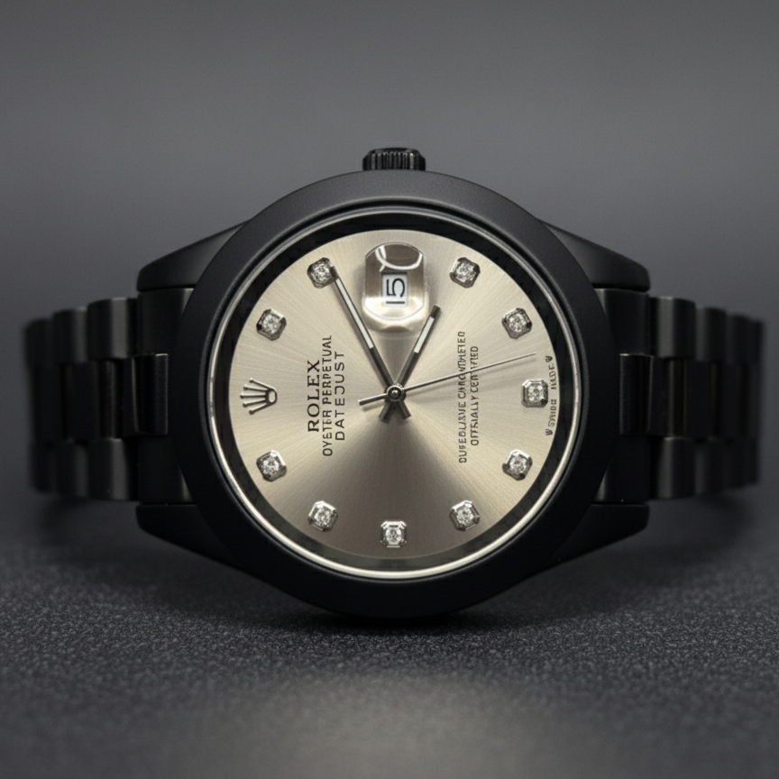 Rolex Oyster Perpetual Datejust – Black & Silver Luxury Edition