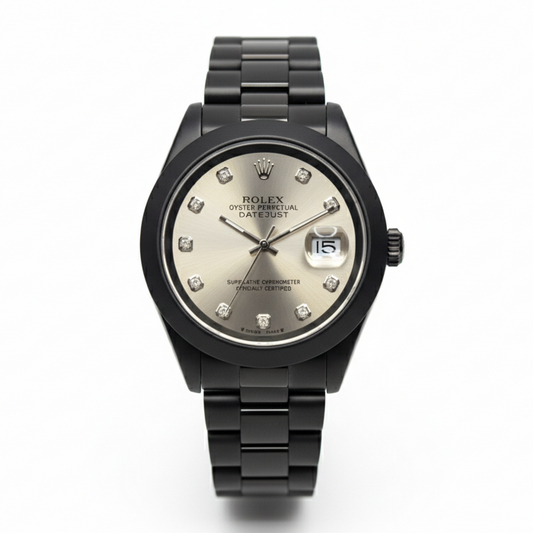 Rolex Oyster Perpetual Datejust – Black & Silver Luxury Edition