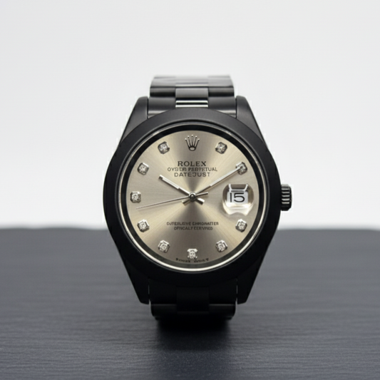 Rolex Oyster Perpetual Datejust – Black & Silver Luxury Edition